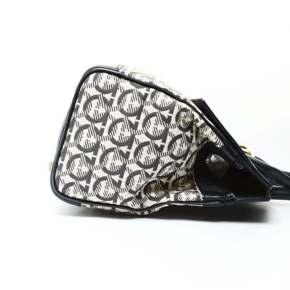 Salvatore Ferragamo Gancini canvas handbag in black - Picture 4 of 13